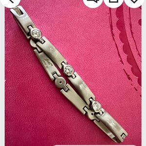 Vintage Speidel Stainless Steel  diamoneque  bracelet 7.5